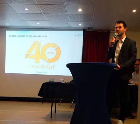 Mudetaf : intervention de Lionel MOULUCOU, Délégué régional, à l'AG des buralistes des Landes2025