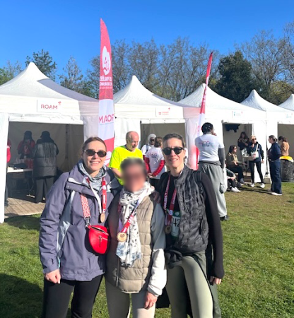 Foulées de l'assurance : Isabel YBERT, responsable indemnisation, Hélène BRANGER, gestionnaire indemnisation, Patricia DUARTE, responsable de région Nord/IDF