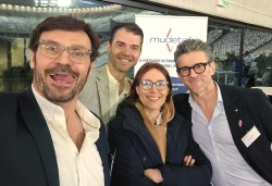 Isabel YBERT, responsabile indemnisation, ainsi que Lionel MOULUCOU et Pierre ESTIVAL, délégués régionaux, avec Emmanuel BALAS, formateur et ancien délégué Mudetaf