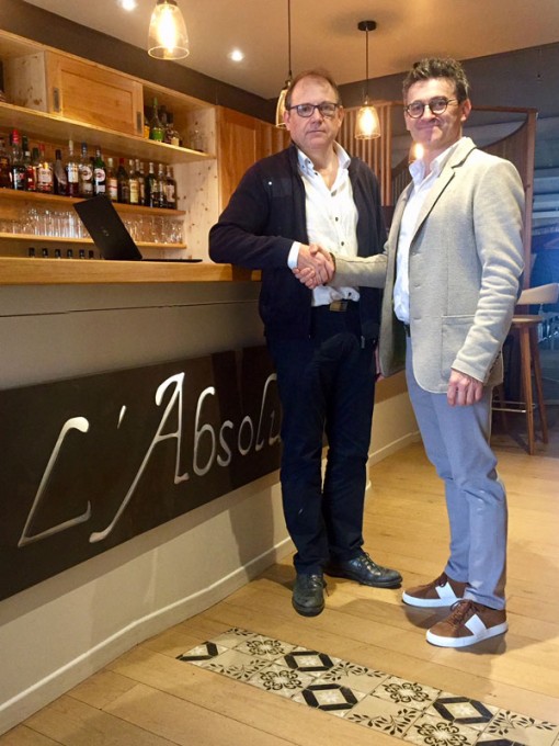 Benoît MARY, Maître Restaurateur au restaurant L'Absolu à Auros (33) et Pierre ESTIVAL, son Délégué Mudetaf