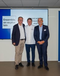 Alain LANNOU, directeur général de la Mudetaf, Alain FONTAINE, maître restaurateur au Mesturet, et Philippe COY, président du conseil d'administration de la Mudetaf